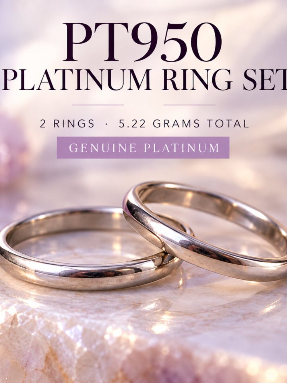 ✨ Genuine PT950 Platinum Ring Set ✨